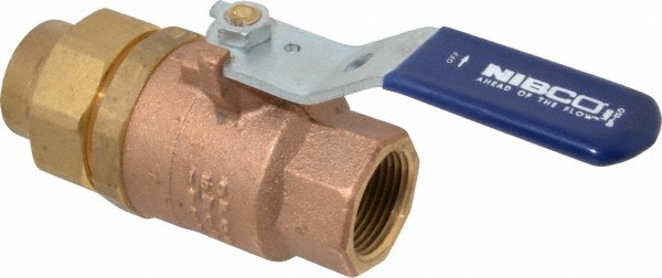 NIBCO Single Union Ends Manual Ball Valve: 1" Pipe, Full Port - NL95F0A