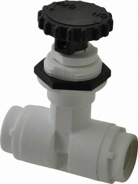 Specialty Mfr Needle Valve: Straight, 1/4" Pipe, Polypropylene Body, Polytetrafluoroethylene Seal - 7030390