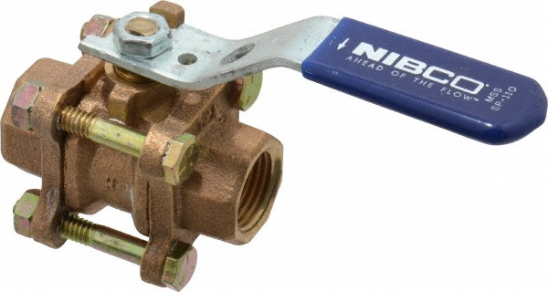 NIBCO Standard Manual Ball Valve: 1/2" Pipe, Full Port - NL99506