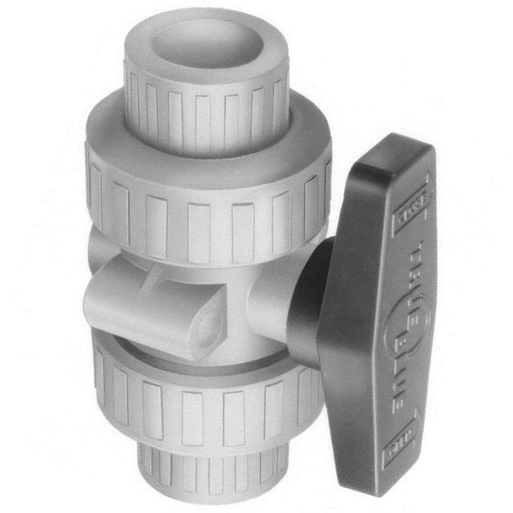 Plast-O-Matic True Union Manual Ball Valve: 3/4" Pipe, Full Port - MBV075VT-PP