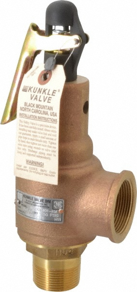 Midwest Control ASME Safety Relief Valve: 1-1/4" Inlet, 1,602 CFM, 150 Max psi - 6010GF-150