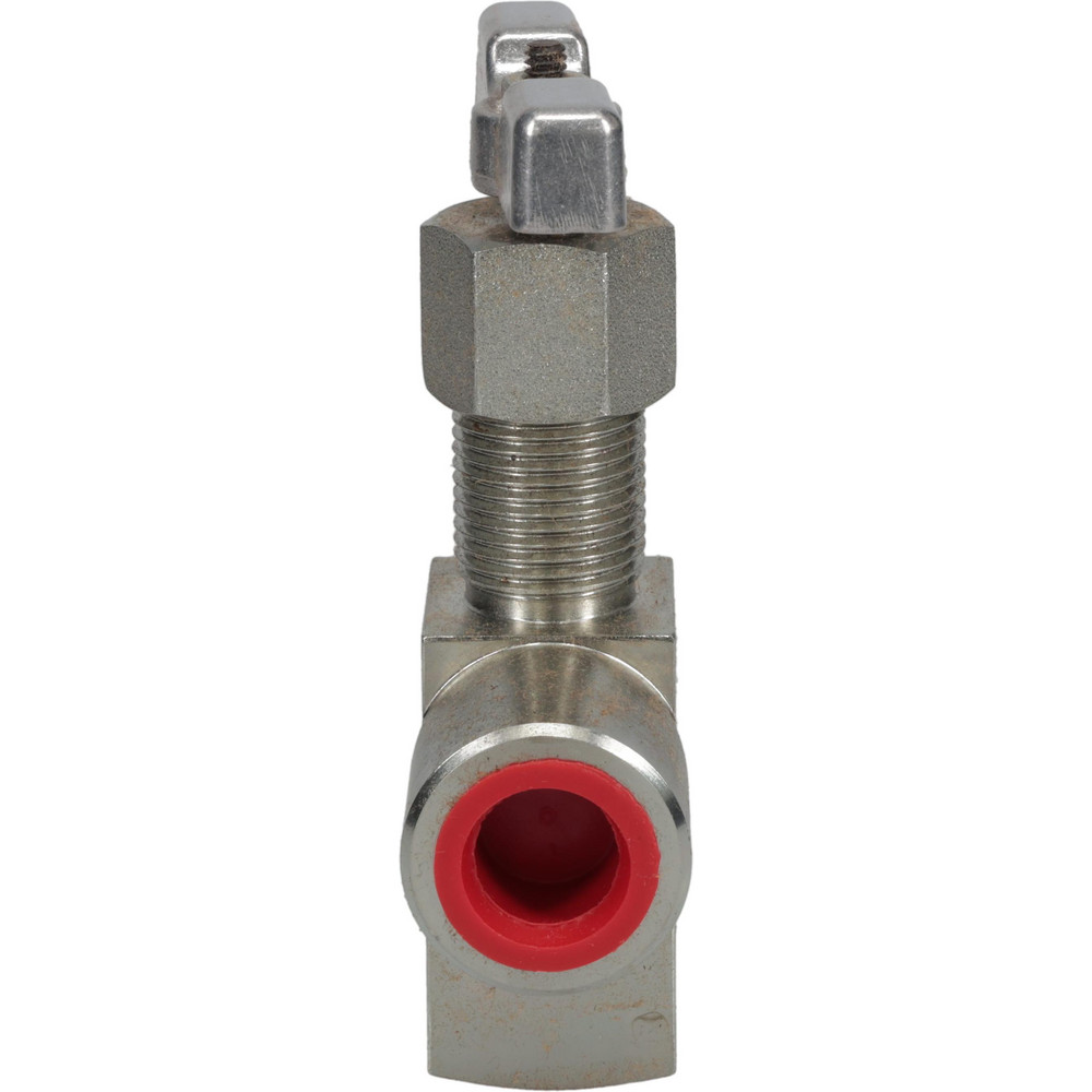 Value Collection Needle Valve: Angled, 1/2" Pipe, NPT End, Alloy Body - 67550019