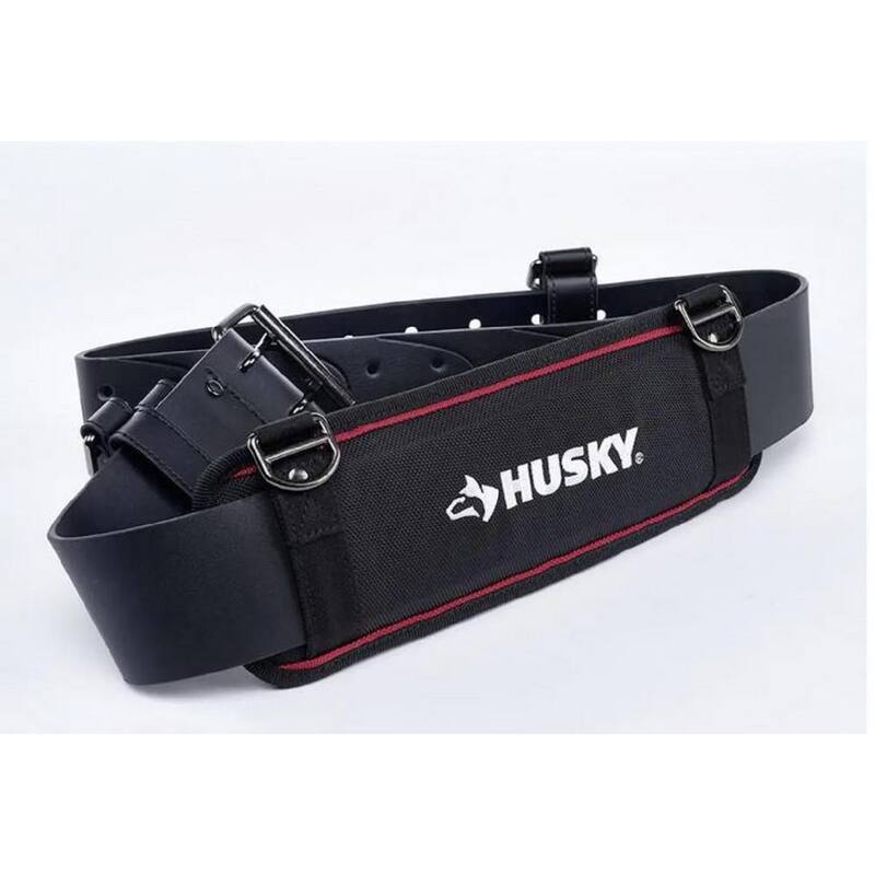 Husky 4.5 in. Black Padded Leather Waist Tool Belt - HD-0028