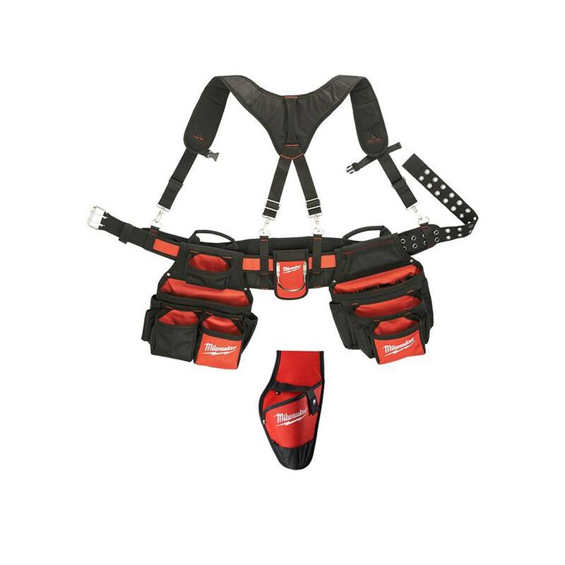 Milwaukee General Contractor Work Belt with Suspension Rig & 1-Pocket M12 Tool Holster - 48-22-8120-2335-20