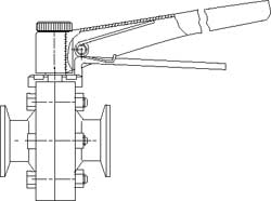 USA Industrials Manual Butt Weld Butterfly Valve: 3" Pipe, Butterfly Handle - BULK-STF-VAL-5