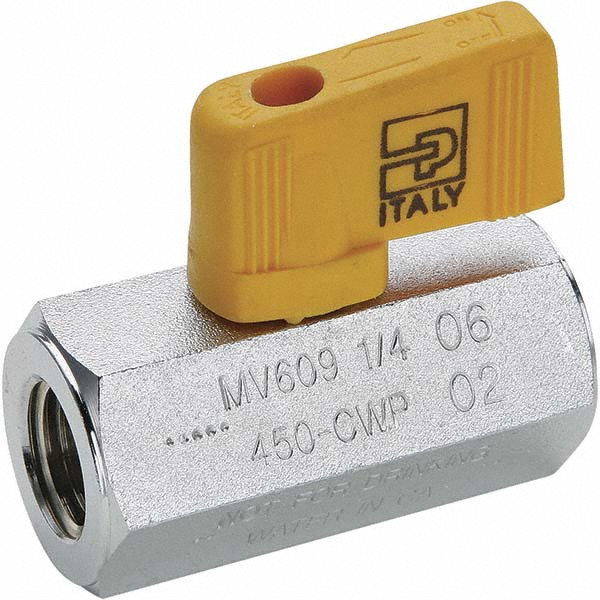 Parker Female Connector Bi-Directional Manual Ball Valve: 1/4" Pipe, Full Port - LFPP4VFC4