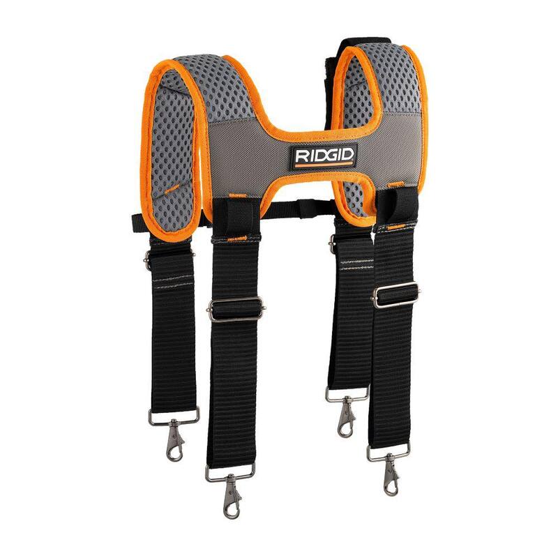 RIDGID 29 in. 23 Pocket Professional Grade 2-Bag Suspension Rig Work Tool Belt with Suspenders - RD57100-TH