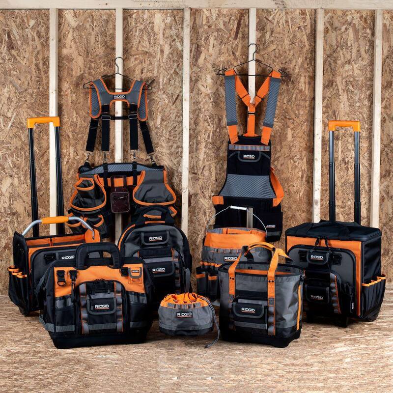 RIDGID 29 in. 23 Pocket Professional Grade 2-Bag Suspension Rig Work Tool Belt with Suspenders - RD57100-TH