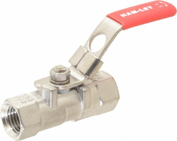 Parker 2-Way Manual Ball Valve: 1/4" Pipe - 4M-B6LJ2-BP