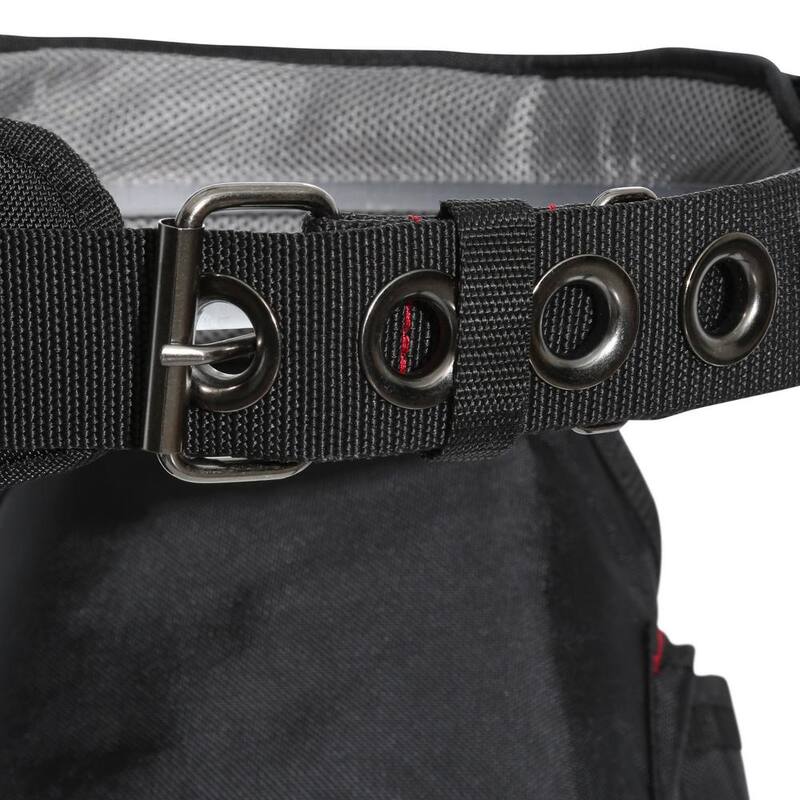 Husky 2-Bag 10-Pocket Contractor's Work Tool Belt Tool Storage in Black - HD858759-TH