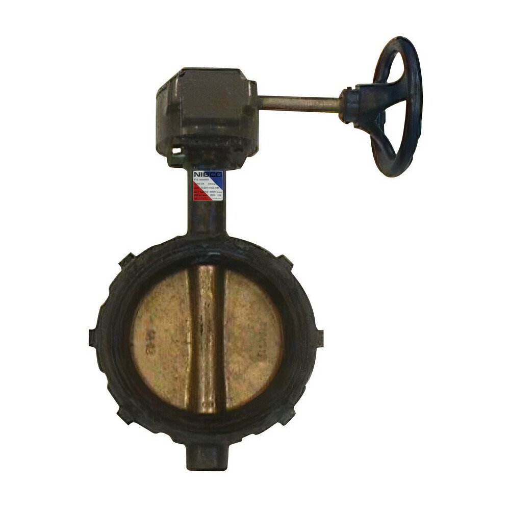 NIBCO Manual Wafer Butterfly Valve: 6" Pipe, Bare Stem Handle - NLH090K
