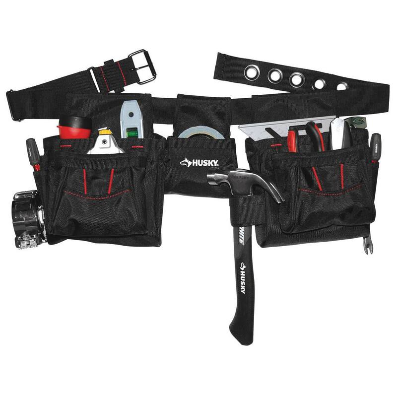 Husky Black Handyman Work Tool Belt (12-Pocket) - HD793857-TH