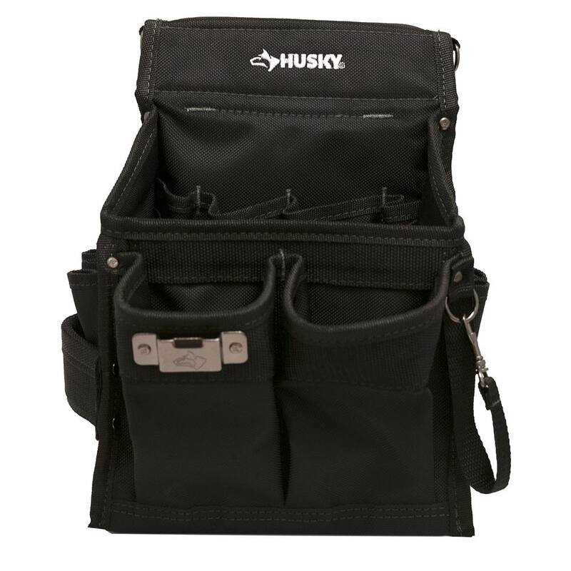 Husky Heavy-Duty 14-Pocket Electrician's Tool Belt Pouch in Black - HD00143