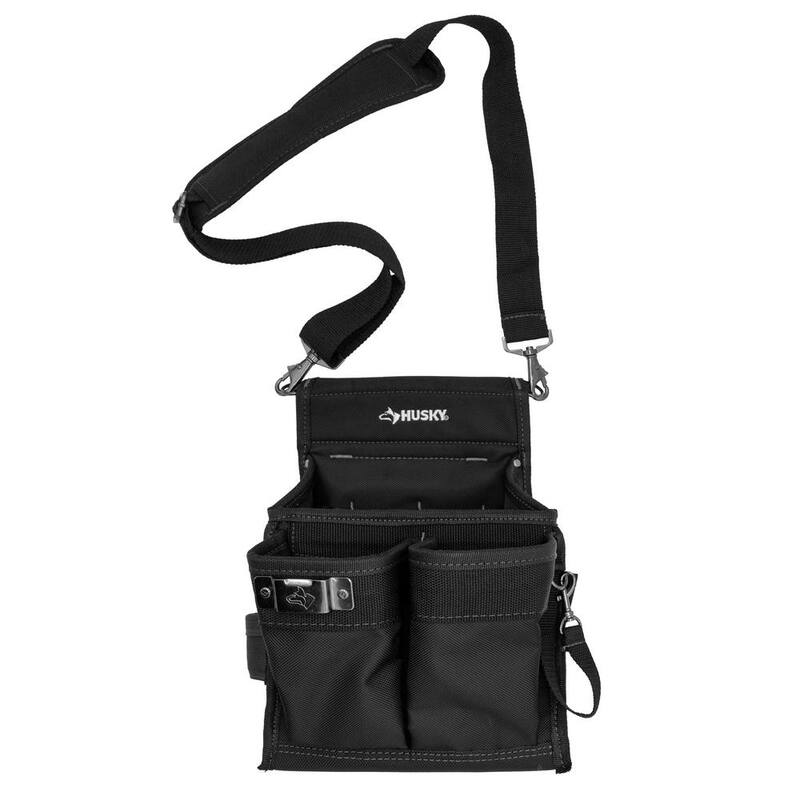 Husky Heavy-Duty 14-Pocket Electrician's Tool Belt Pouch in Black - HD00143
