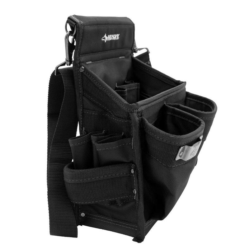 Husky Heavy-Duty 14-Pocket Electrician's Tool Belt Pouch in Black - HD00143