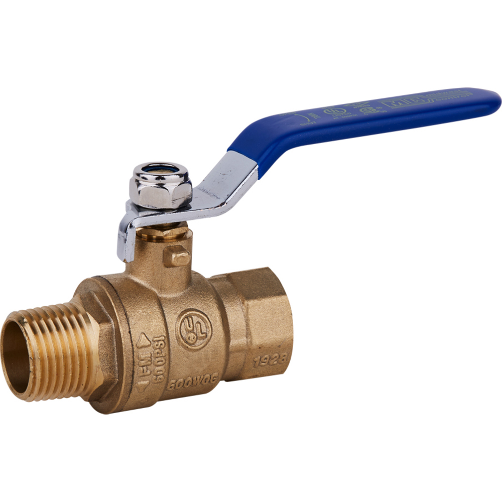 Midwest Control Standard Manual Ball Valve: 1" Pipe, Full Port, Brass - M-MBB-100
