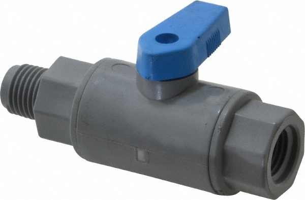 Midwest Control Miniature Manual Ball Valve: 1/4" Pipe, Full Port, Stainless Steel - M-SSMM-25NL