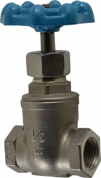 Legend Valve Gate Valve: Non-Rising Stem, 1/2" Pipe, Threaded, Stainless Steel - 113-403