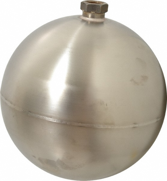 Made in USA 8" Diam, Spherical, Tubed Through Connection, Metal Float - RT80450