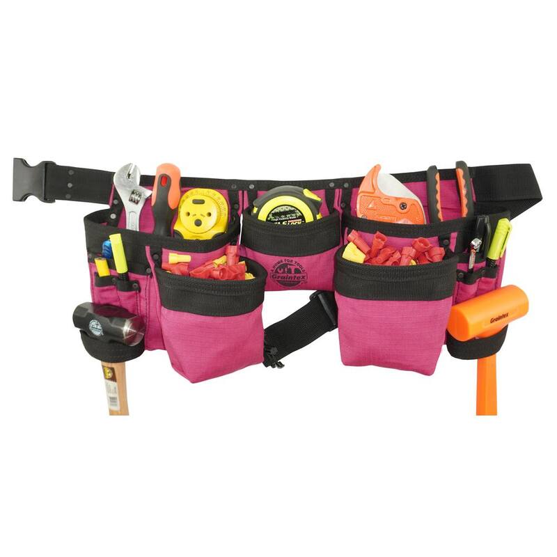 Graintex Pink Canvas 11-Pocket Finisher Tool Apron - CD2151