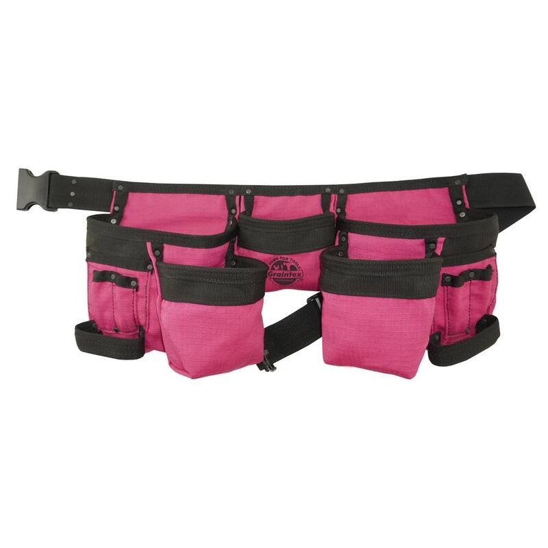 Graintex Pink Canvas 11-Pocket Finisher Tool Apron - CD2151