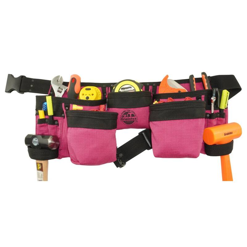Graintex Pink Canvas 11-Pocket Finisher Tool Apron - CD2151