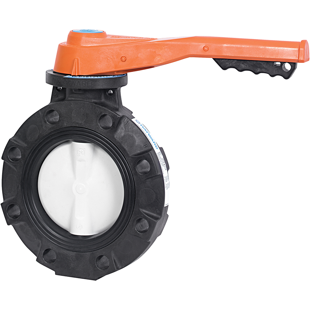 Hayward Flow Control Manual Butterfly Valve: 4" Pipe, Lever Handle - BYV44040A0NL000