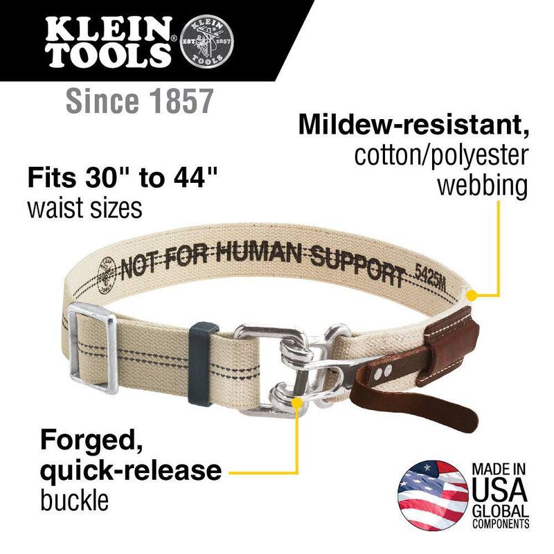 Klein Tools X-Large Beige Cotton/Polyester Blend Tool Belt with Quick-Release Buckle - 5425XL