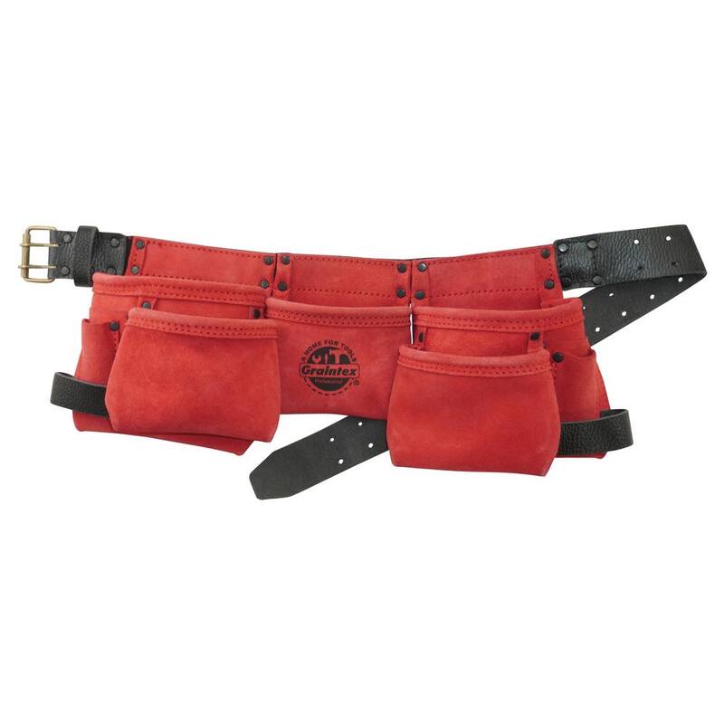 Graintex 9-Pocket Children Tool Apron in Red Suede Leather - DS2408