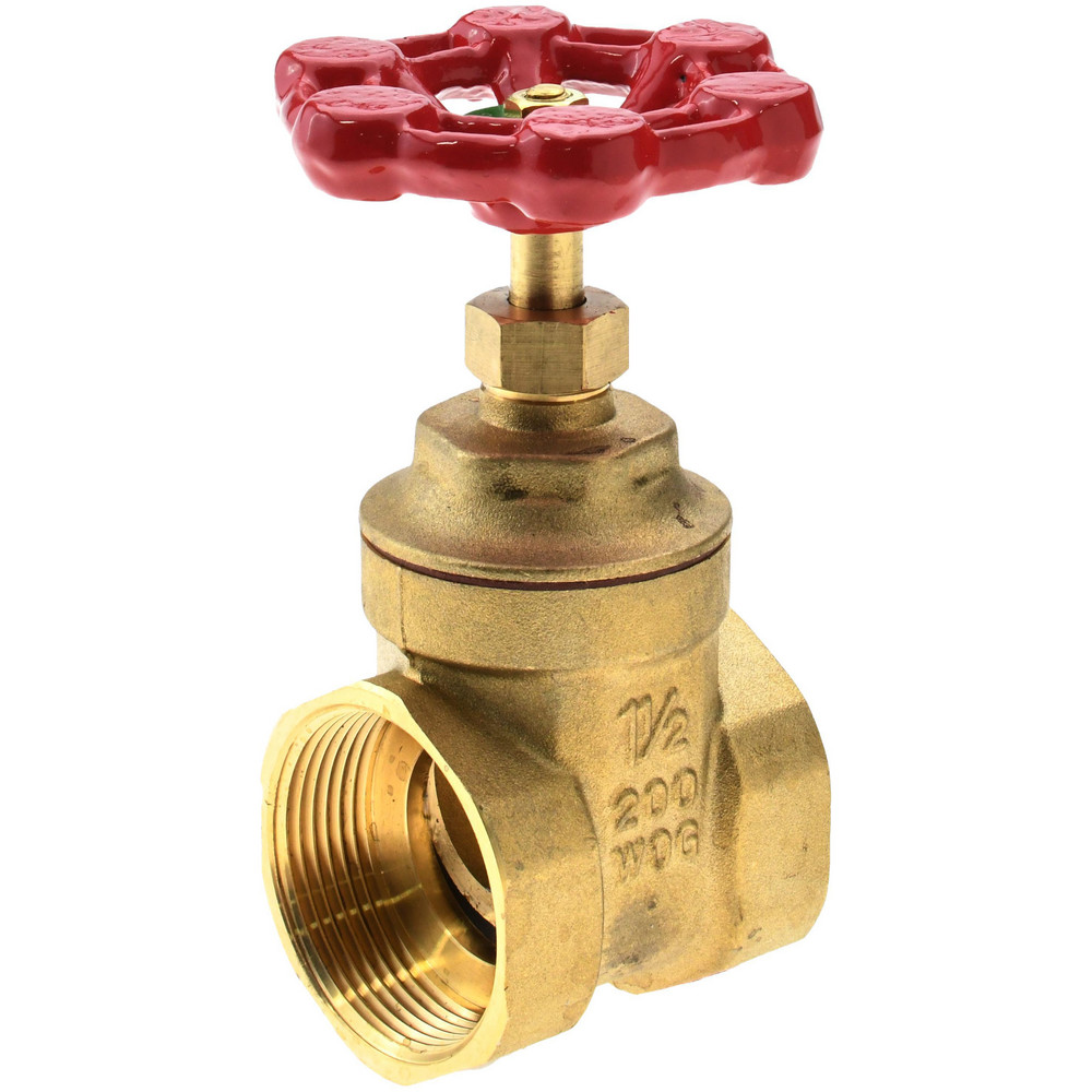Merit Brass Gate Valve: Gate, 1-1/2" Pipe, FNPT x FNPT, 316 Stainless Steel - VGT102-24