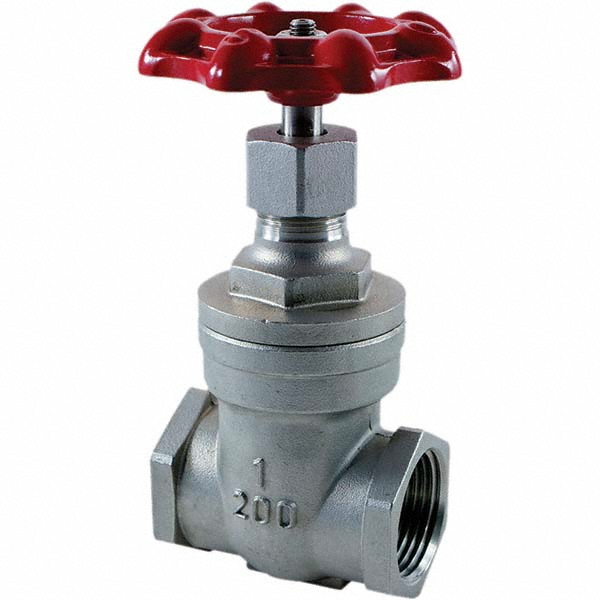 Merit Brass Gate Valve: Gate, 1-1/2" Pipe, FNPT x FNPT, 316 Stainless Steel - VGT102-24