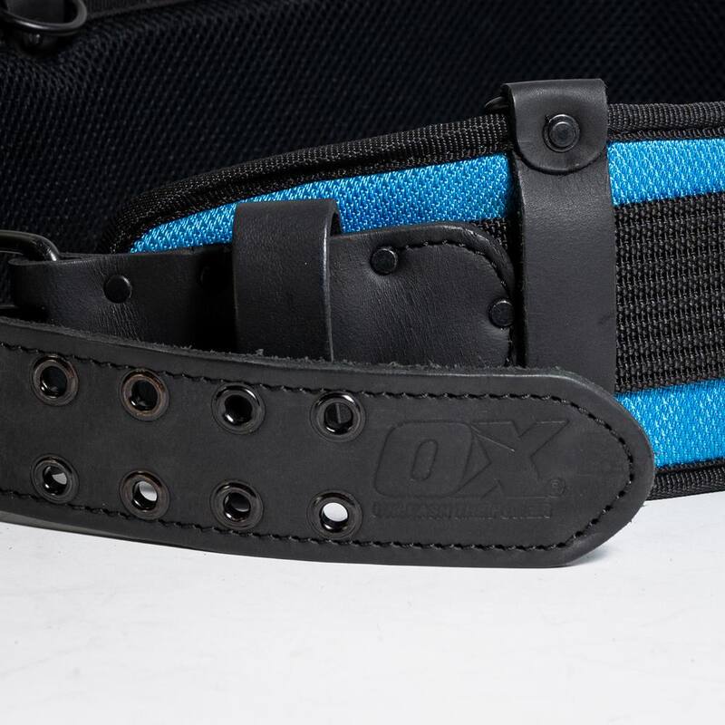 OX TOOLS OX Ultimate Leather & Nylon Back Support Waist Tool Belt w/ Kevlar Reinforcement - OX-U268401