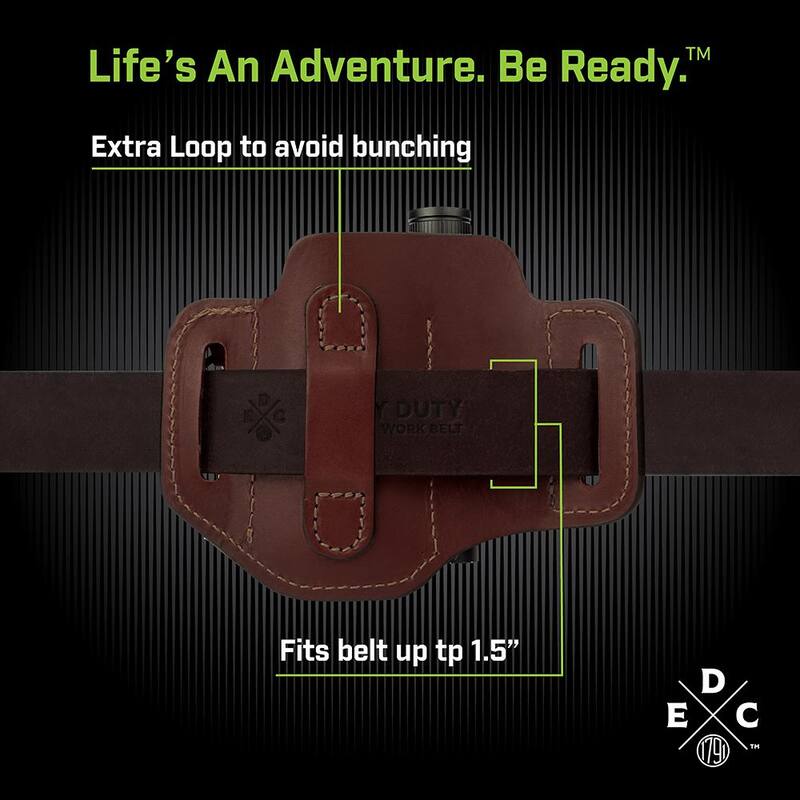 1791 EVERYDAY CARRY 1.5 in. Work Belt Size 44 Chestnut with Heavy-Duty Easy-Slide Large Flex EDC Tool Organizer - KITHDESLFCHN44