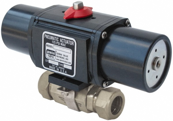 Gemini Valve Motorized Automatic Ball Valve: 3/8" Pipe, Stainless Steel - 820466C6615120A