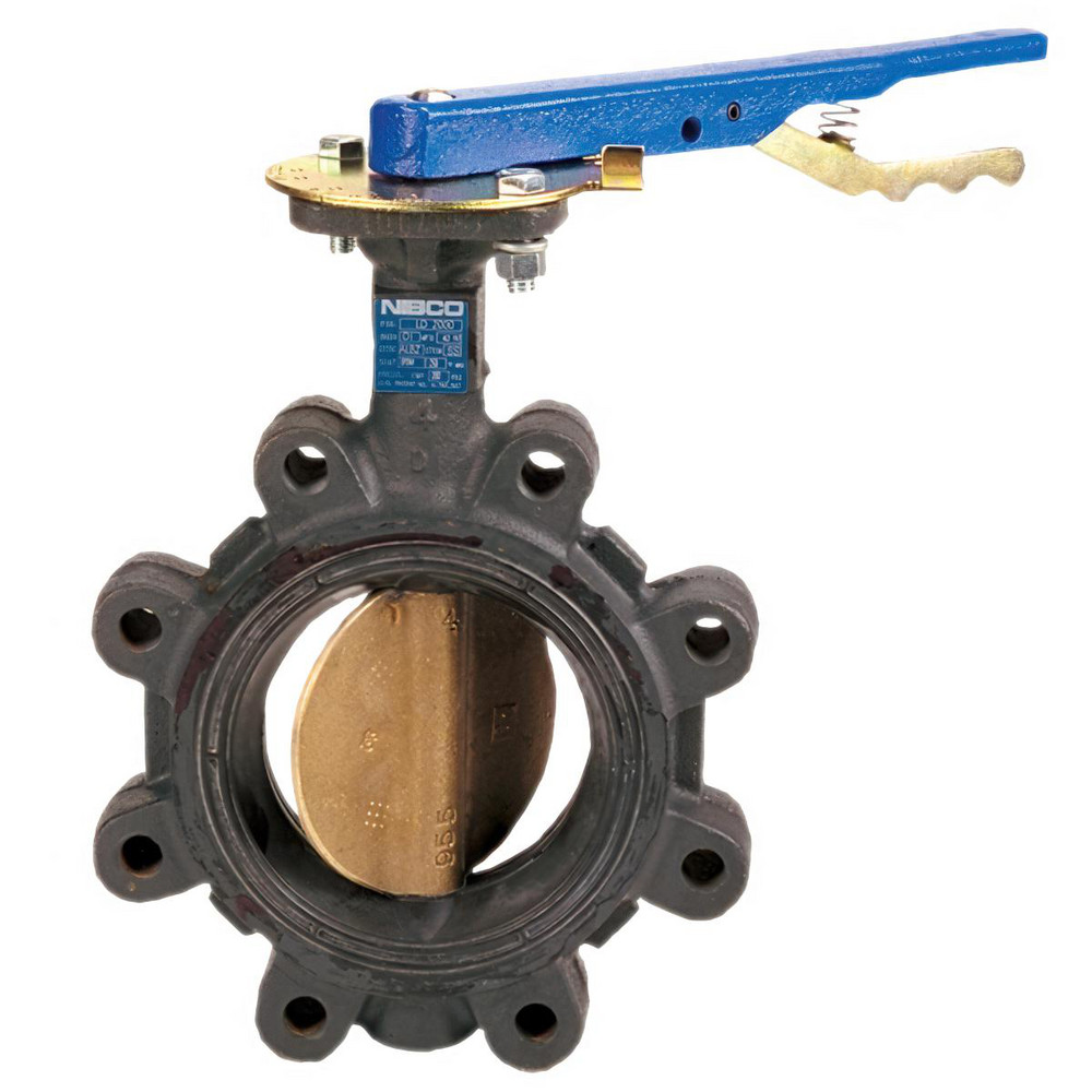 NIBCO Manual Lug Butterfly Valve: 2-1/2" Pipe, Bare Stem Handle - NLG090E