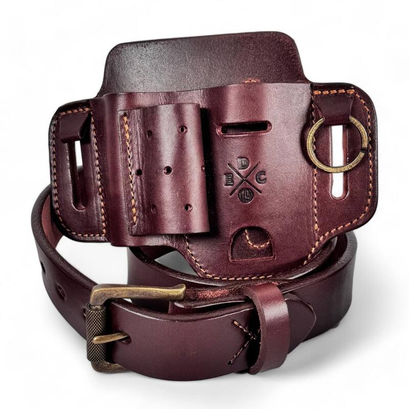 1791 EVERYDAY CARRY 1.5 in. Work Belt Size 36 Burgundy with Heavy-Duty Easy-Slide Large Flex EDC Tool Organizer - KITHDESLFBUR36