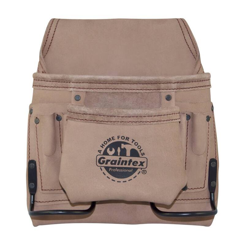 Graintex 8-Pocket Top Grain Leather Tool Pouch - ST2042