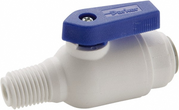 Parker Male Connector Bi-Directional Manual Ball Valve: 3/8" Pipe, Full Port - PP4VMC6-MG