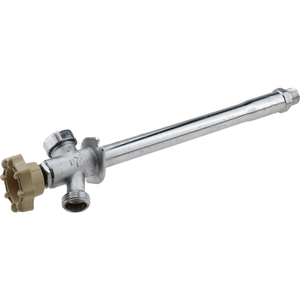 B&K Mueller 1/2" Pipe, 10" Long Shank, Chrome Plated Brass Antisiphon Frostfree Sillcock - 104-827HC
