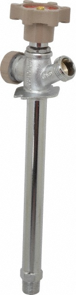 B&K Mueller 1/2" Pipe, 10" Long Shank, Chrome Plated Brass Antisiphon Frostfree Sillcock - 104-827HC