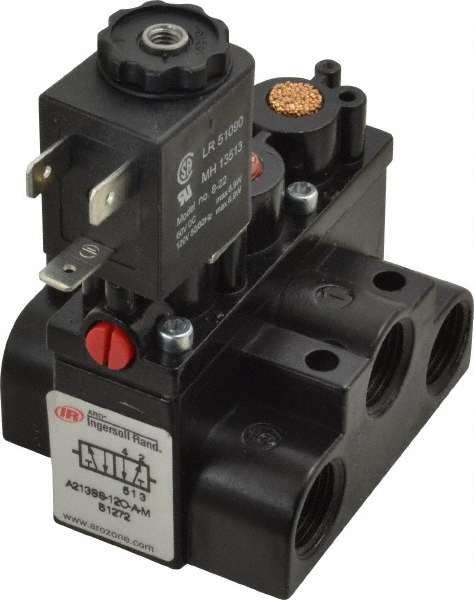 Parker Solenoid Valve: 2-Way, 1/4" Port, NPT - 04F25C2122CAF