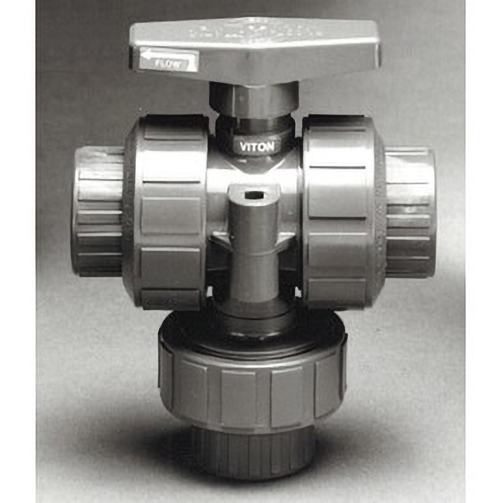 Plast-O-Matic True Union Manual Ball Valve: 1" Pipe, Full Port - TMBV100VT-PV