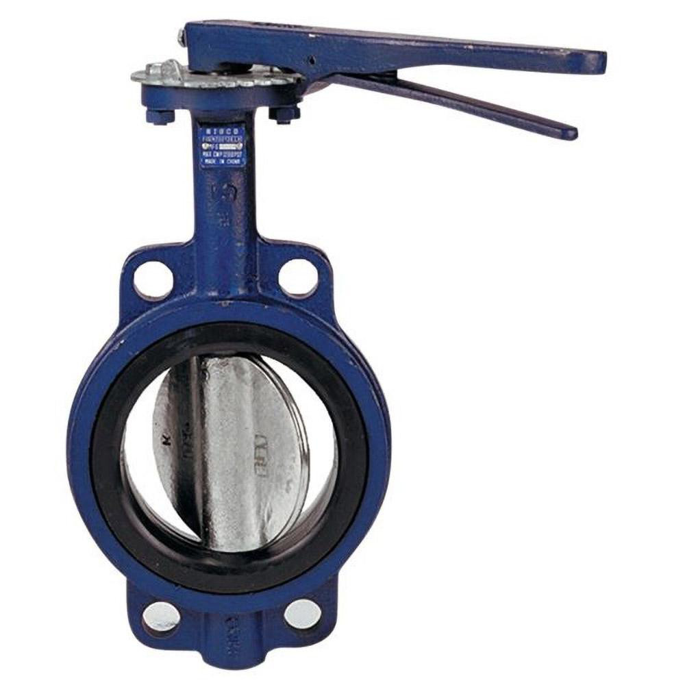 NIBCO Manual Wafer Butterfly Valve: 2" Pipe, Lever Handle - NLJ120D