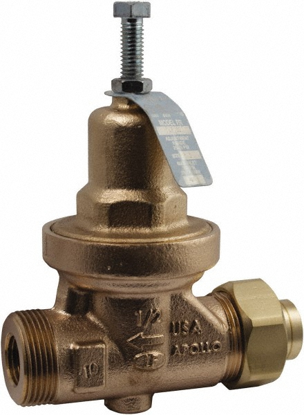 Apollo® Pressure Reducing Valves; Type: Standard Water Pressure Reducing Valve; Maximum Pressure (psi): 300.00; Thread Size: 2; Connection Type: Single Union NPT x FNPT; Width (Inch): 9.875; Reduced Pressure Range: 25 to 75; Maximum Working Pressure (psi): 300.000; Special Item Information: Direct Acting - 3610801