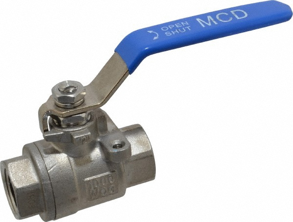 Parker Standard Manual Ball Valve: 1/2" Pipe, Full Port - XV501SS-8