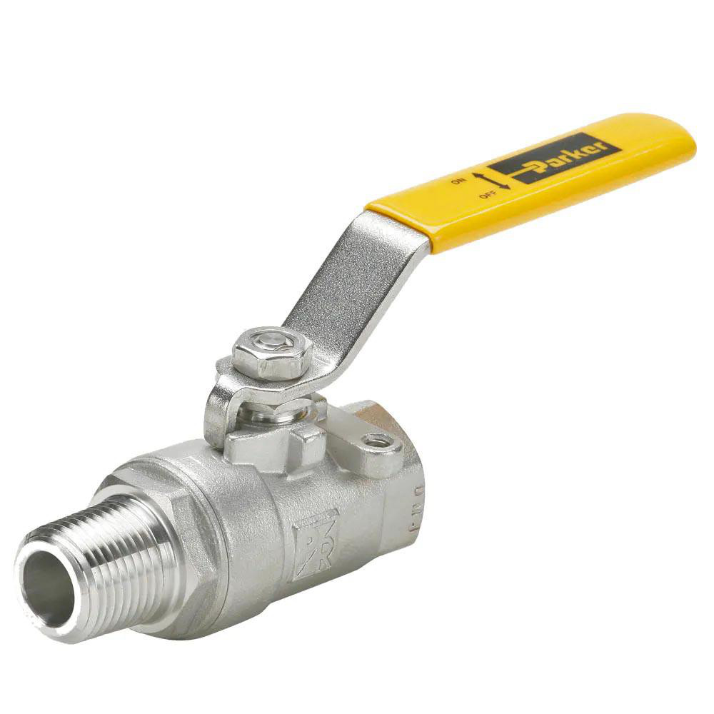 Parker Standard Manual Ball Valve: 1/2" Pipe, Full Port - XV501SS-8