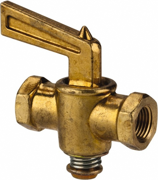 ANDERSON METALS 1/8" Pipe, External Seat Drain Cock & Shutoff Valve - 1043