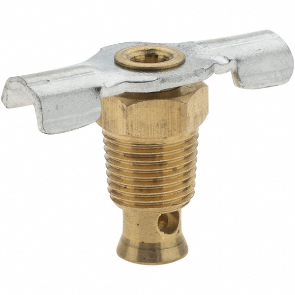 ANDERSON METALS 1/8" Pipe, External Seat Drain Cock & Shutoff Valve - 1043