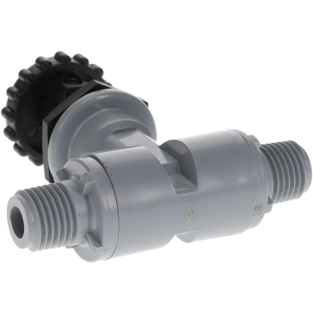 Specialty Mfr Needle Valve: Straight, 3/8" Pipe, Polyvinylchloride Body, Ethylene Propylene Diene Monomer Seal - 7031790