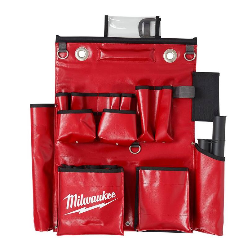 Milwaukee Lineman's Compact Aerial Tool Apron with Lineman's High Leverage Ratcheting Wrench with Milled Strike Face (2-Piece) - 48-22-8291-48-22-9213M